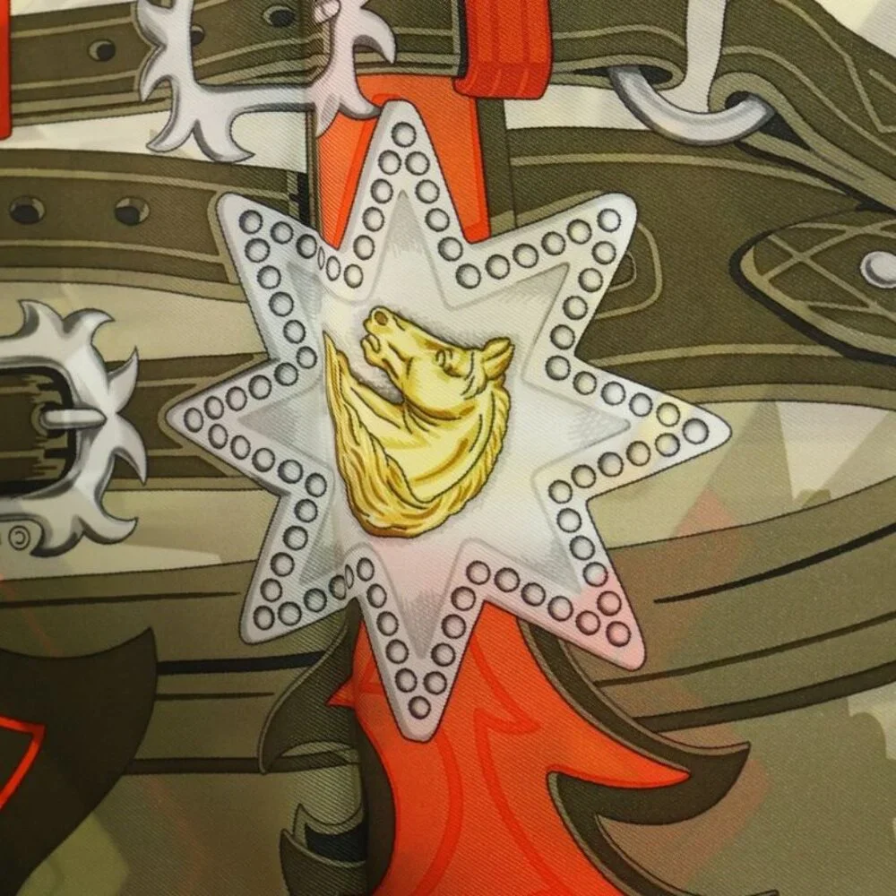 Hermes Carre 90 Brides ET Destin Beige Silk Scarf - Picture 3 of 6